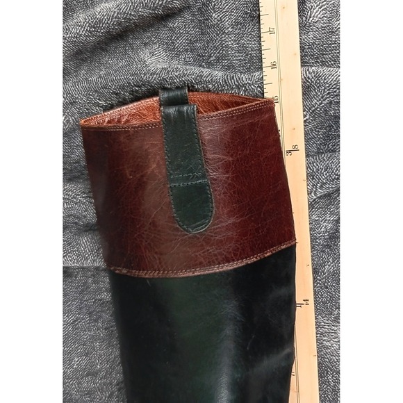 Joan & David Tall Knee High Riding Boots Black Brown Leather Classic Italy - Picture 8 of 10